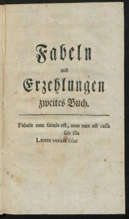 Fabeln und Erzehlungen zweites Buch