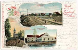 Gruß aus Engelsdorf bei Leipzig : Engelsdorf ; Kirche ; Gustav Horst's Gasthof