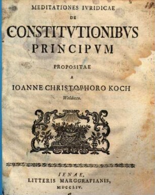 Meditationes iur. de constitutionibus principum