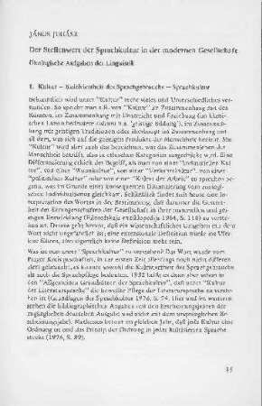 Der Stellenwert der Sprachkultur in der modernen Gesellschaft