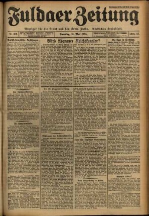 Erste Ausgabe vom Sonntag, den 16. Mai 1926.