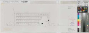 Münster (Münster) Neubau des Schulkollegiums Entwurf Westansicht 1962 1 : 100 30 x 77 Pause Staatsneubauleitung Münster Regierung Münster Nr. 34074