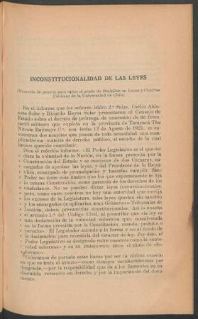 Inconstitucionalidad de las leyes
