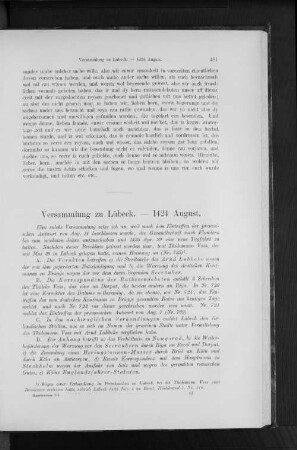 Versammlung zu Lübeck. - 1424 August.