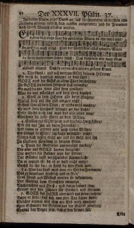 Der XXXVII. Psalm. 37 – Der LXVI. Psalm. 66