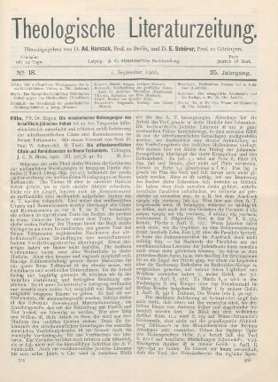 505-507 [Rezension] Hühn, Eugen, Die messianischen Weissagungen des israelitisch-jüdischen Volkes. II. Teil: Die alttestamentlichen Citate und Reminiscenzen im Neuen Testamente
