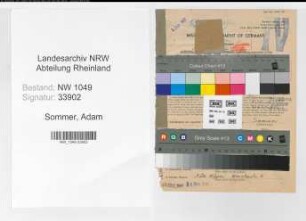 Entnazifizierung Adam Sommer , geb. 28.04.1903 (Postarbeiter)