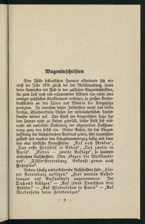 9-18, Wageninschriften