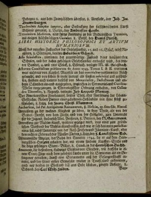 Libri Historici Philosophici Et Artivm Hvmaniorvm.