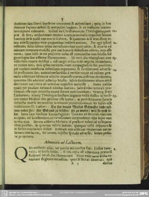 Admonitio ad Lectorem