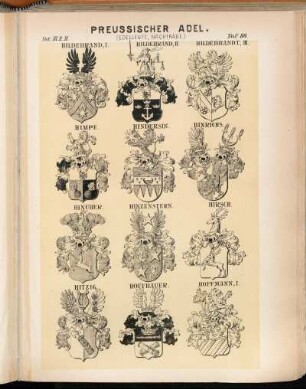 Taf. 86. Hildebrand. I. - Hildebrand. II. - Hildebrandt. III. - Himpe. - Hindersin. - Hinrichs. - Hinüber. - Hinzenstern. - Hirsch. - Hitzig. - Hoffbauer. - Hoffmann. I.