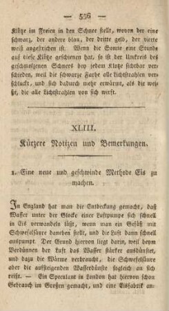 XLIII. Kürzere Notizen und Bemerkungen