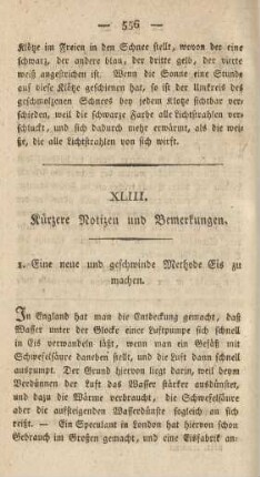 XLIII. Kürzere Notizen und Bemerkungen