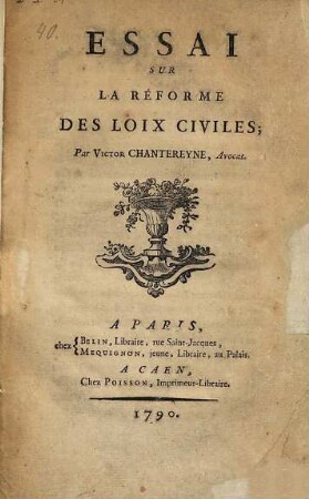 Essai sur la réforme des loix civiles