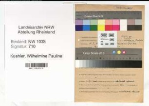 Entnazifizierung Wilhelmine Pauline Kuehler , geb. 19.01.1880 ()