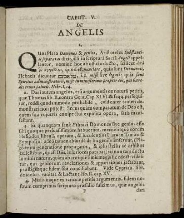 Caput V. De Angelis.