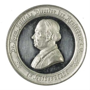 Medaille zum 25-jährigen Direktorenjubiläum von Hermann Spilleke (*1817, † 1885)