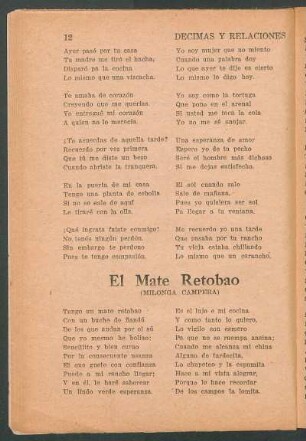 El Mate Retobao : (Milonga campera)