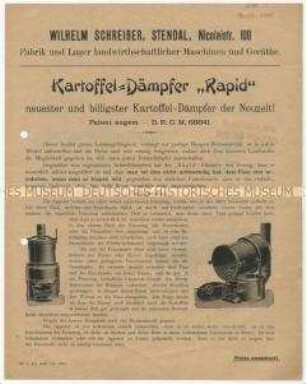 Kartoffeldämper "Rapid" und "Heureka"