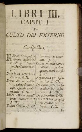 Caput I. De Cultu Dei Externo.