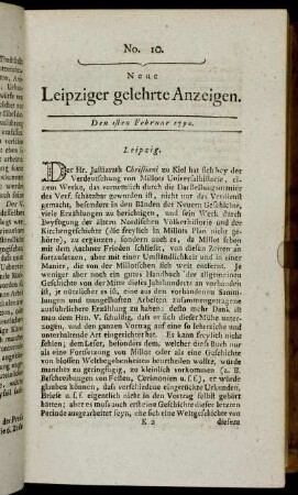 No. 10. Den 1sten Februar 1790.