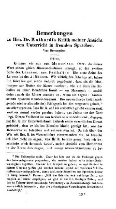 Bemerkungen zu Hrn Dr. Ruthardt?s Kritik meiner Ansicht vom Unterricht in fremden Sprachen : (Schluss)