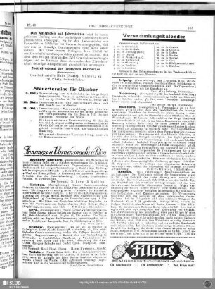 Steuertermine für Oktober