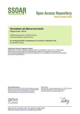 Verstehen ist Menschenrecht