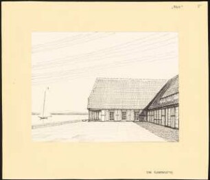 Siedlung für Kriegsbeschädigte Schinkelwettbewerb 1945: Gaststätte. Perspektivische Ansicht