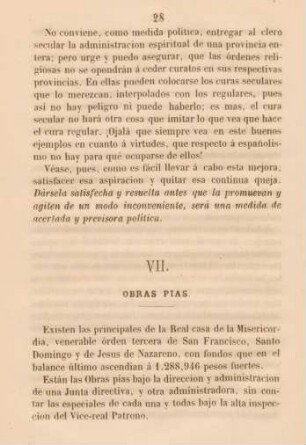 VII. Obras pias