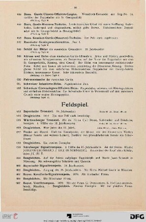 Feldspiel (Nr. 653-726)