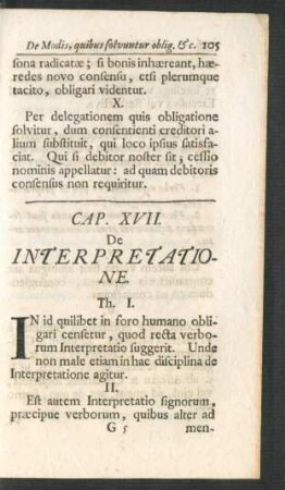 Cap. XVII. De Interpretatione.