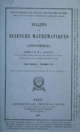 Tome Premier. - Décembre 1870.