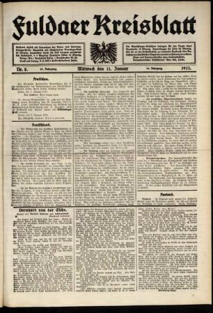 Ausgabe vom Mittwoch, den 11. Januar 1911.