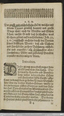 Leichenpredigt : Introitus, Leichen-Text aus Ps. XLVI. 2-6, Exordium Speciale, Tractatio, Applicatio generalis