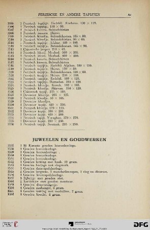 Juweelen en Goudwerken (Nr. 1337-1376a)
