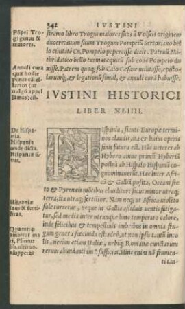 Iustini Historici Liber XLIIII.