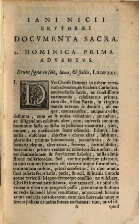 Jani Nicii Erythraei Documenta sacra ex Evangeliis