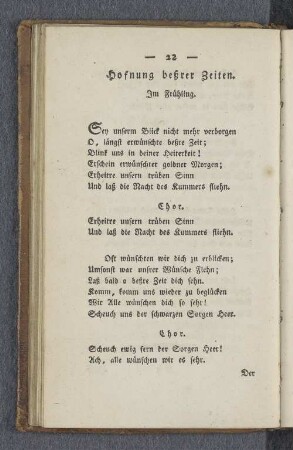 Hofnung beßrer Zeiten.