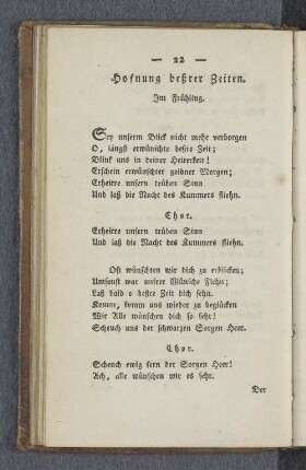 Hofnung beßrer Zeiten.