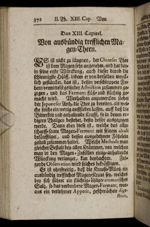 Das XIII. Capitel. Von ausbündig trefflichen Magen-Theen.