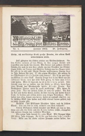 Nr. 1. Januar 1912