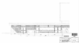 Böblingen: Neubau des Empfangsgebäudes Teilansicht Südseite, Blatt 99 Empfangsgeb. Südseite
