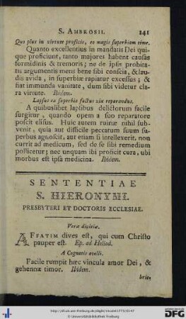 Sententiae S. Hieronymi.