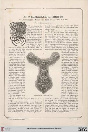 Die Weihnachtsausstellung des Jahres 1881 im "Oesterreichischen Museum für Kunst und Industrie in Wien"