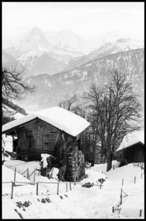 Beatenberg: Schober, von der Straße mit Blick auf See