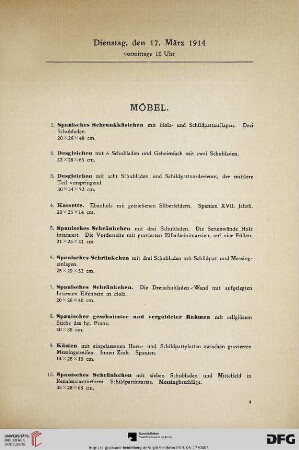 Dienstag, vormittags 10 Uhr (Nr. 1-159)