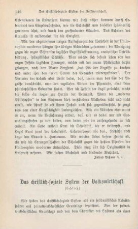 142-160 Das christlich-soziale System der Volkswirtschaft : Schluß