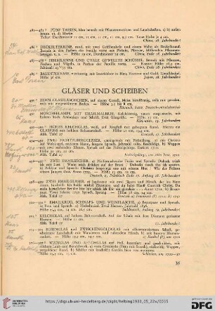 Gläser und Scheiben (Nr. 490-536)