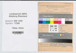Entnazifizierung Heinz Heise, geb. 01.12.1909 (Polizeibeamter)